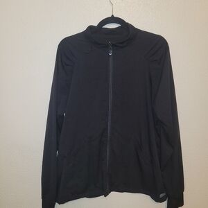 Med Couture Zip Up Scrub Jacket Black Size XL
